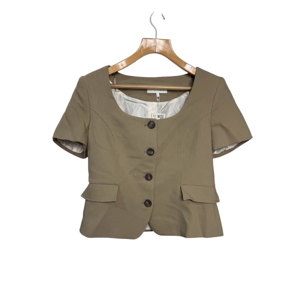 NWT Zara Khaki Short Sleeve Blazer | Size Large